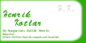 henrik kotlar business card