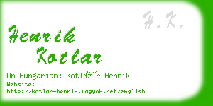 henrik kotlar business card